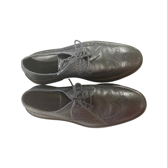 Cole Haan Leather Wing Tip Black Dressy Shoes Mens Size 7 main image 6